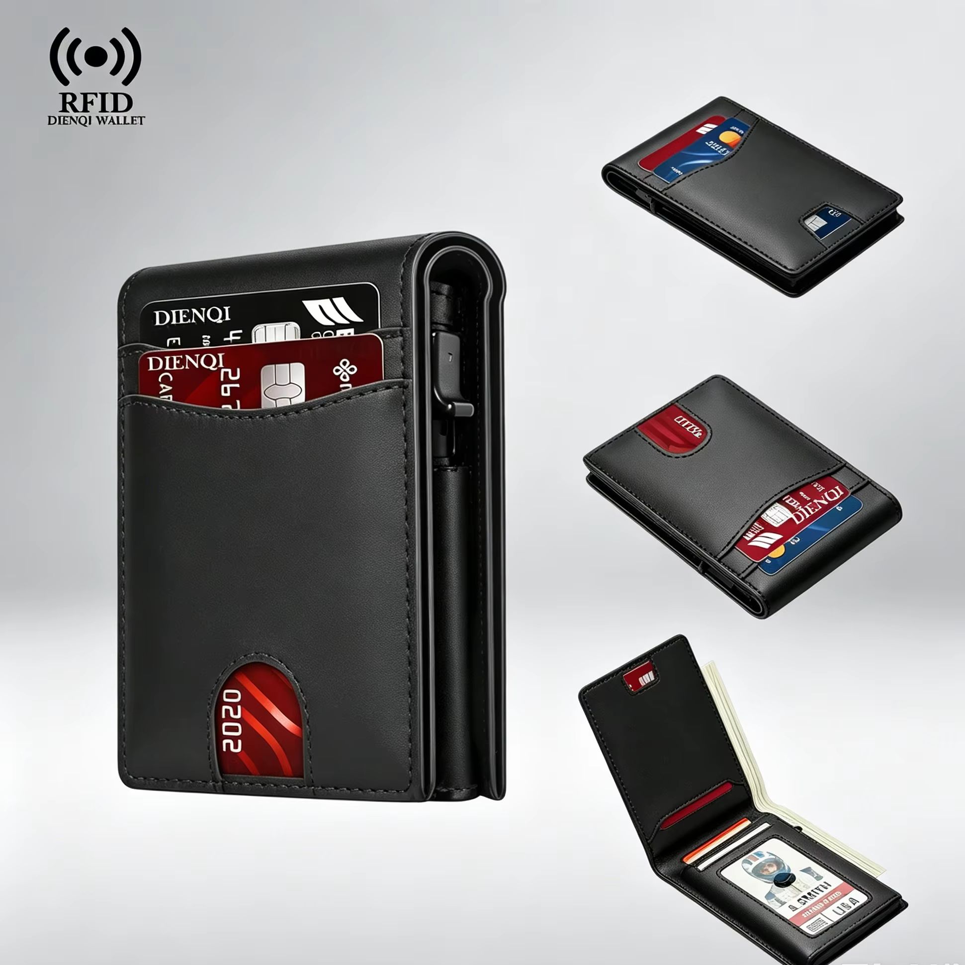 Card Top Loader - Luxusmarke Geschäfts-Kreditkartenhalter Herren-Geldbörse RFID Hochwertige Brieftasche