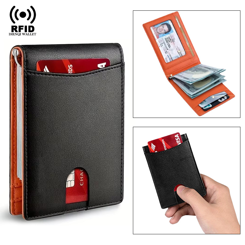 Card Top Loader - Visitenkartenhalter, Kreditkartenetui, Leder, ultradünn, intelligente Geldbörse