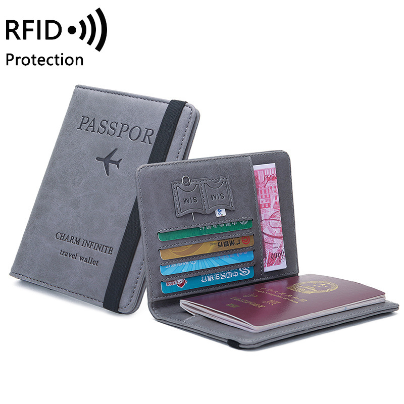 Card Top Loader - Unisex-Reisepasshülle aus PU-Leder – RFID-blockierende Reisebrieftasche