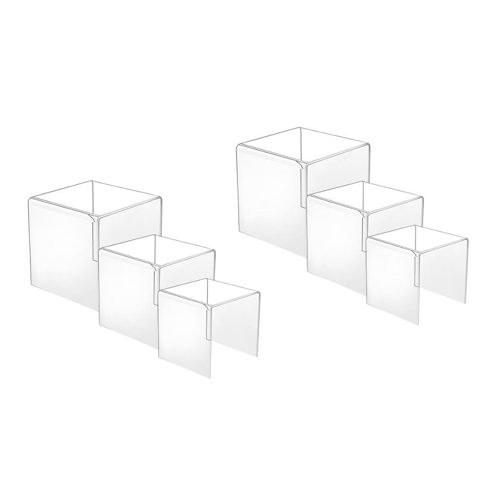 Display Risers Set - Transparente Acryl-Display-Ständer für POP-Figuren, 2er-Set, Cupcake-Ständer,