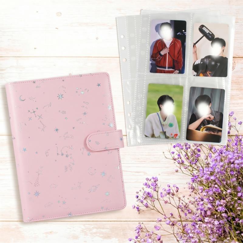 Trading Card Binder - A5 6-Ring-Sammelkartenordner-Sets aus PU-Leder mit Magnetverschluss