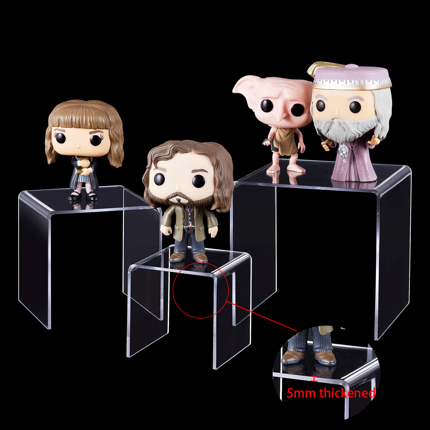 Pop Display Shelf - U-förmiges Acryl-Display-Riser-Regal, Größe 15, Vitrine-Befestigungen für