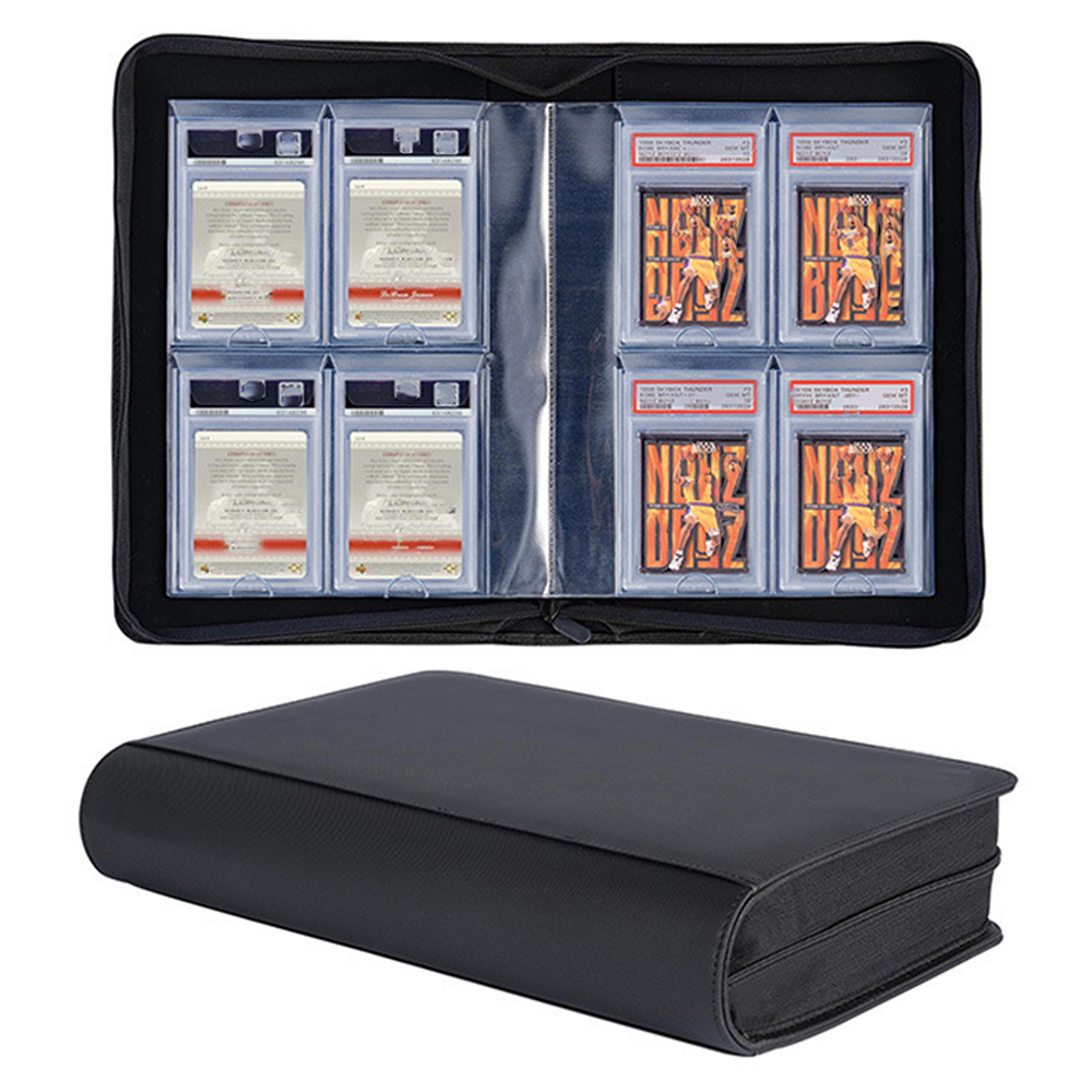Trading Card Binder - Sammelkarten-Ordner für 40 PSA-Slabs, PSA-Größe, Reißverschluss-Ordner,
