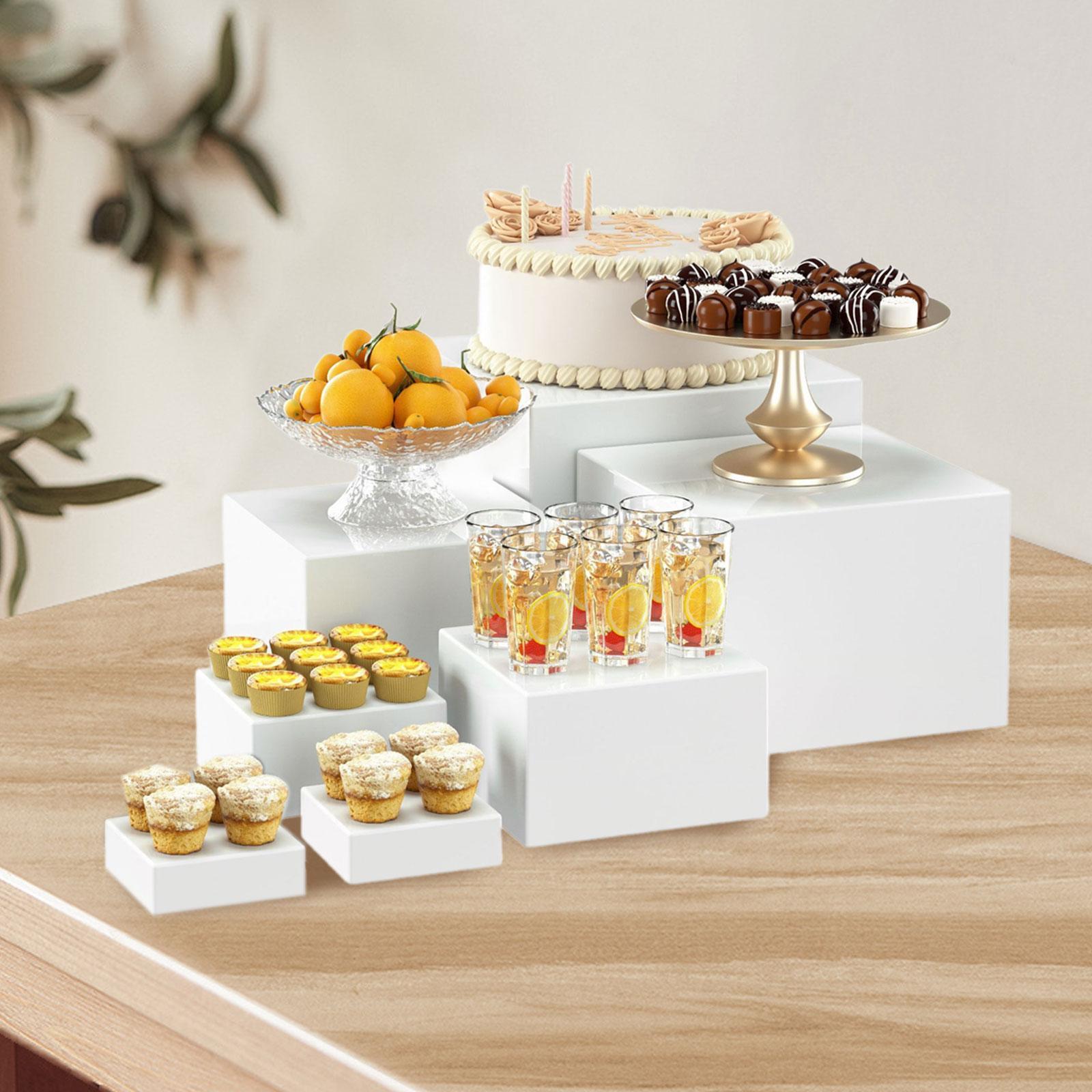 Display Risers Set - TQH 7-teiliges Buffet-Riser-Set für Desserttische, Acryl-Riser-Würfel-Display,