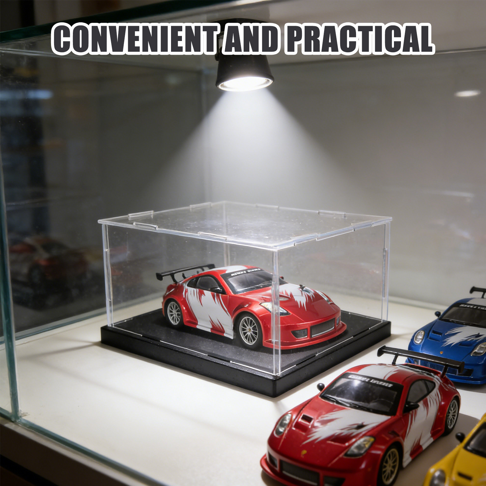 Display Case Acrylic - Transparente Acryl-Auto-Vitrine Staubdichte Ausstellungsbox Kleine Größe