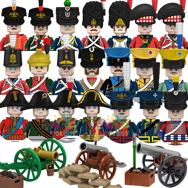 Lego Minifigure Holder - Kinderspielzeug Napoleonische Kriege Bausteine 4-seitig bedruckte
