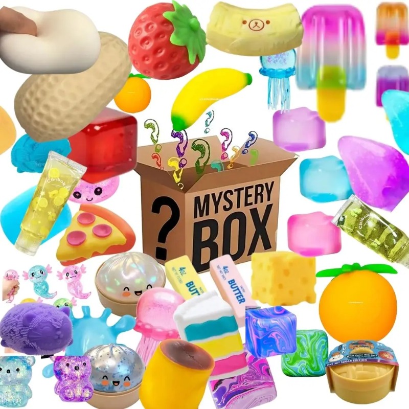 Mystery Box Blind Bag - 100+ Stück Überraschungsbox-Spielzeug, Neuartige Stressabbau-Figuren, Sortierte